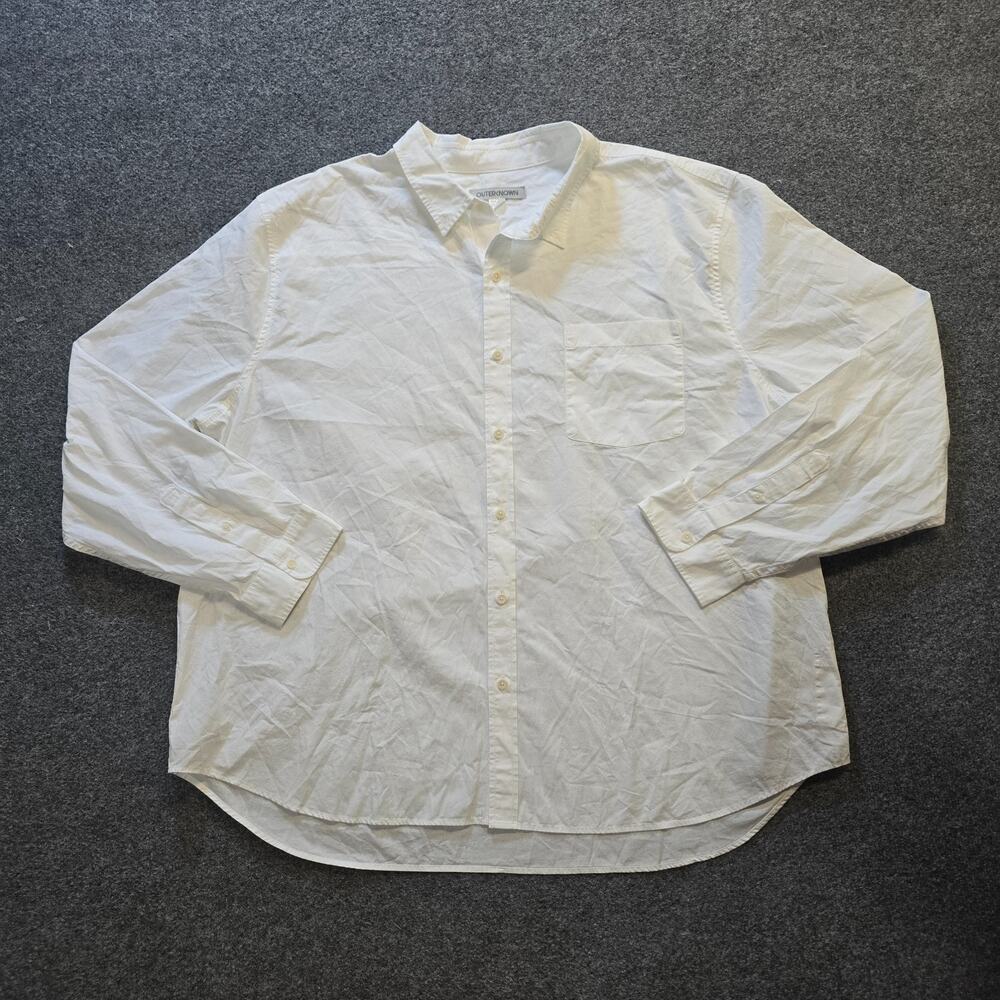 Outerknown Shirt Mens 3XL White Artist Oxford Button Up Minimal Capsule Casual